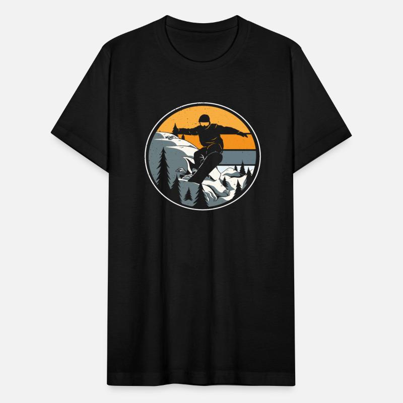 Vintage Sunset Snowboarding