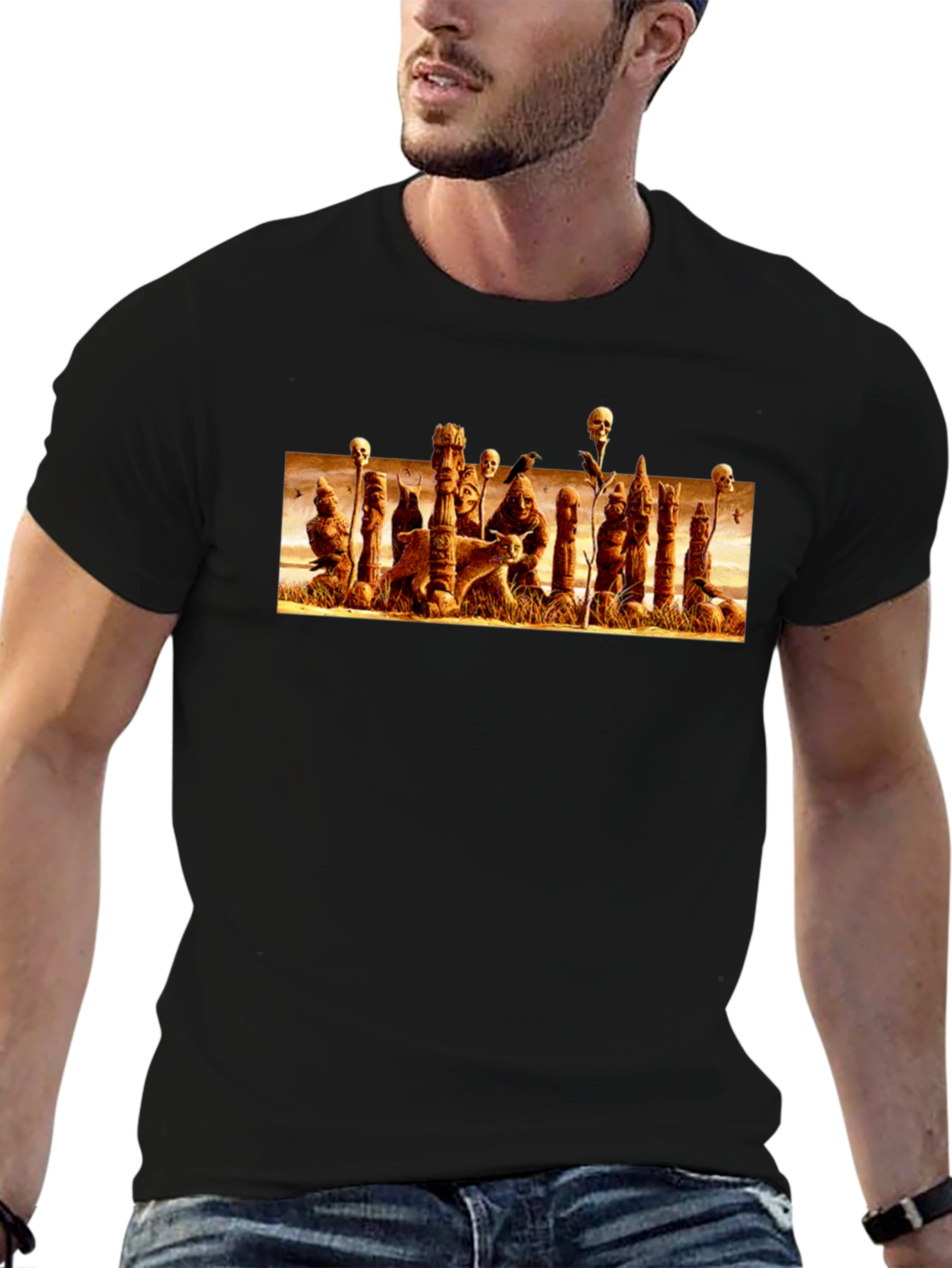 Eerie Totem Black T-Shirt