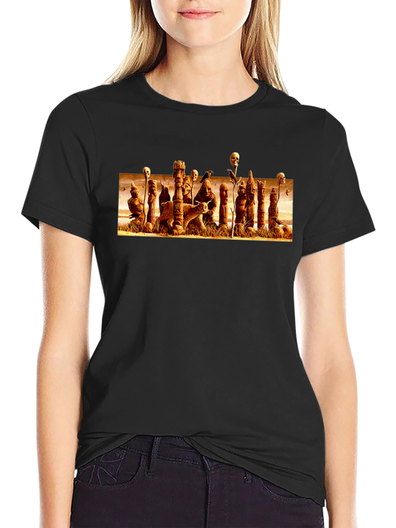 Eerie Totem Black T-Shirt
