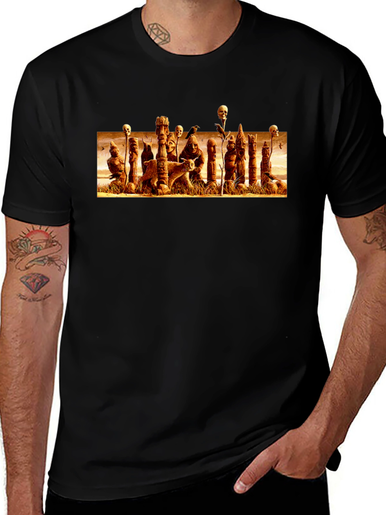 Eerie Totem Black T-Shirt