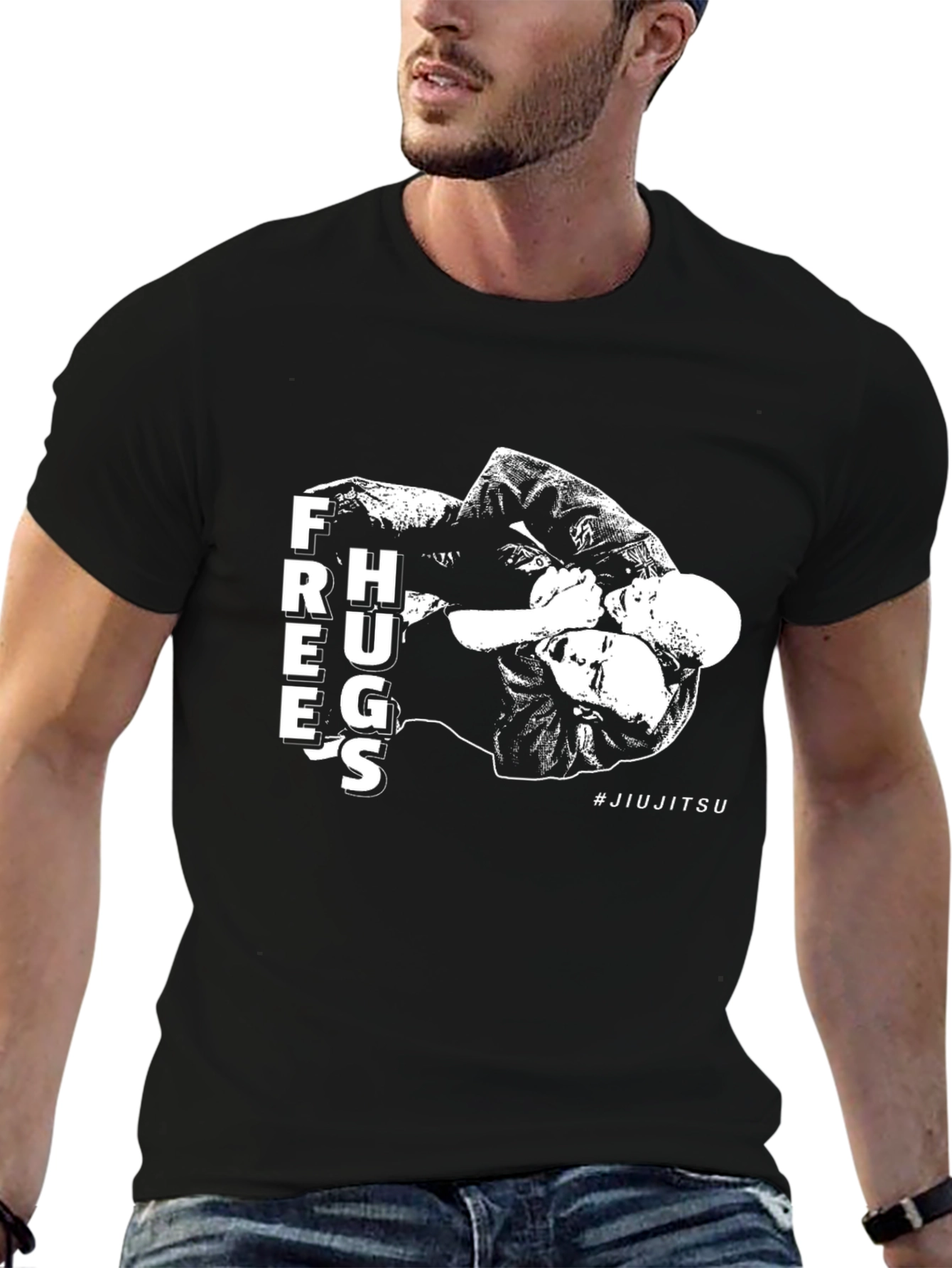 Jiu Jitsu Free Hugs Black T-Shirt