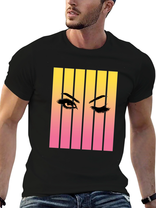 Eye Wink Graphic Tee - Retro Style Unisex T-Shirt