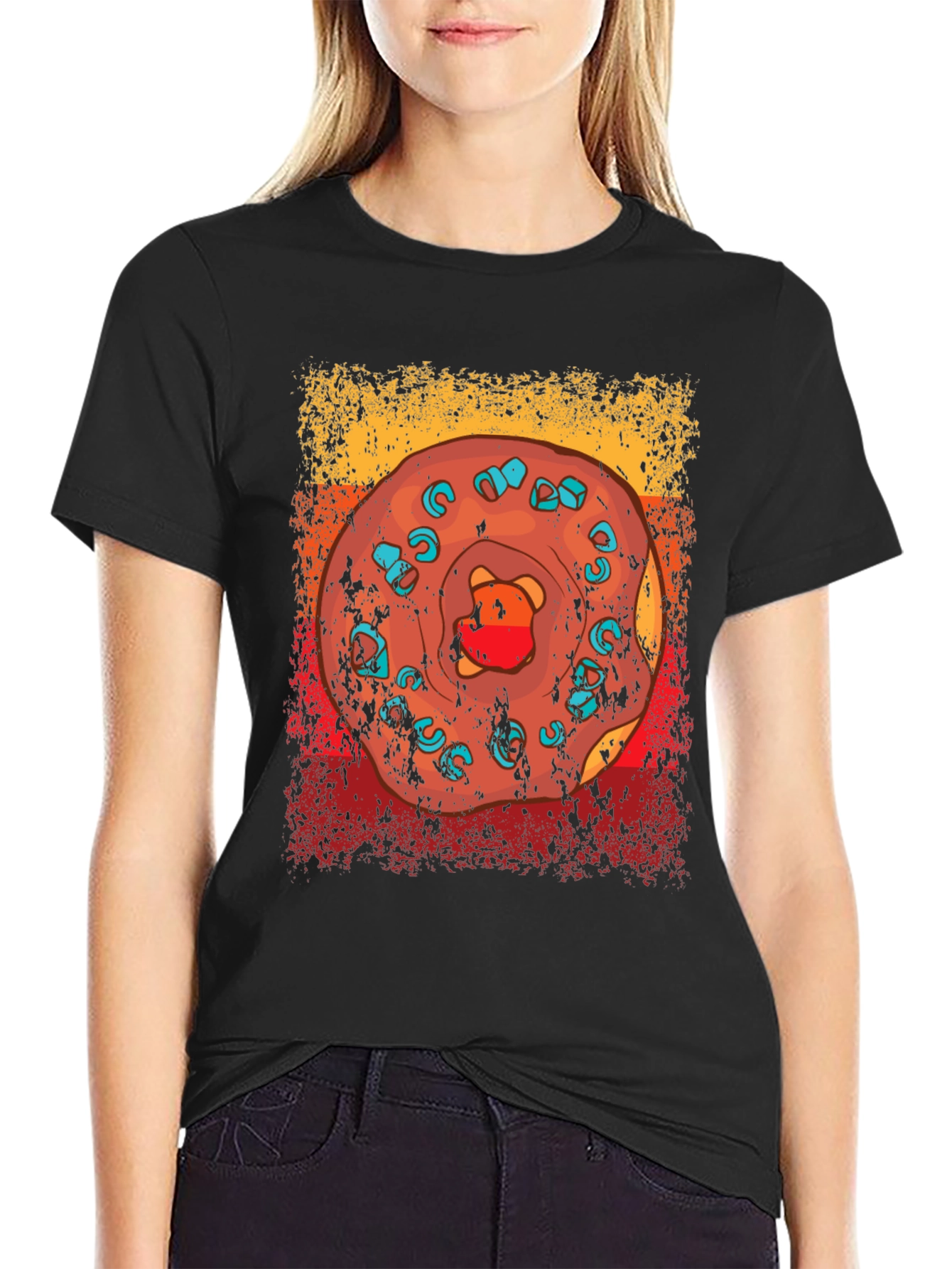 Donut Bear Graphic T-Shirt - Casual Style