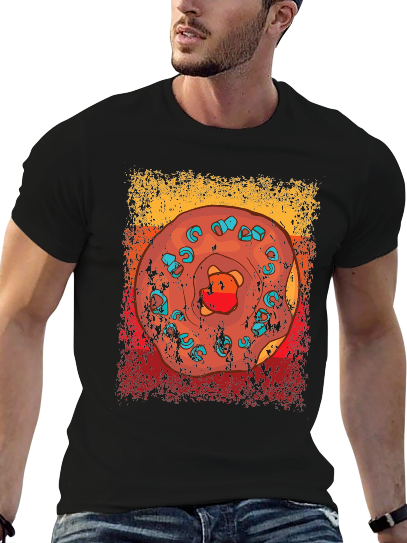 Donut Bear Graphic T-Shirt - Casual Style