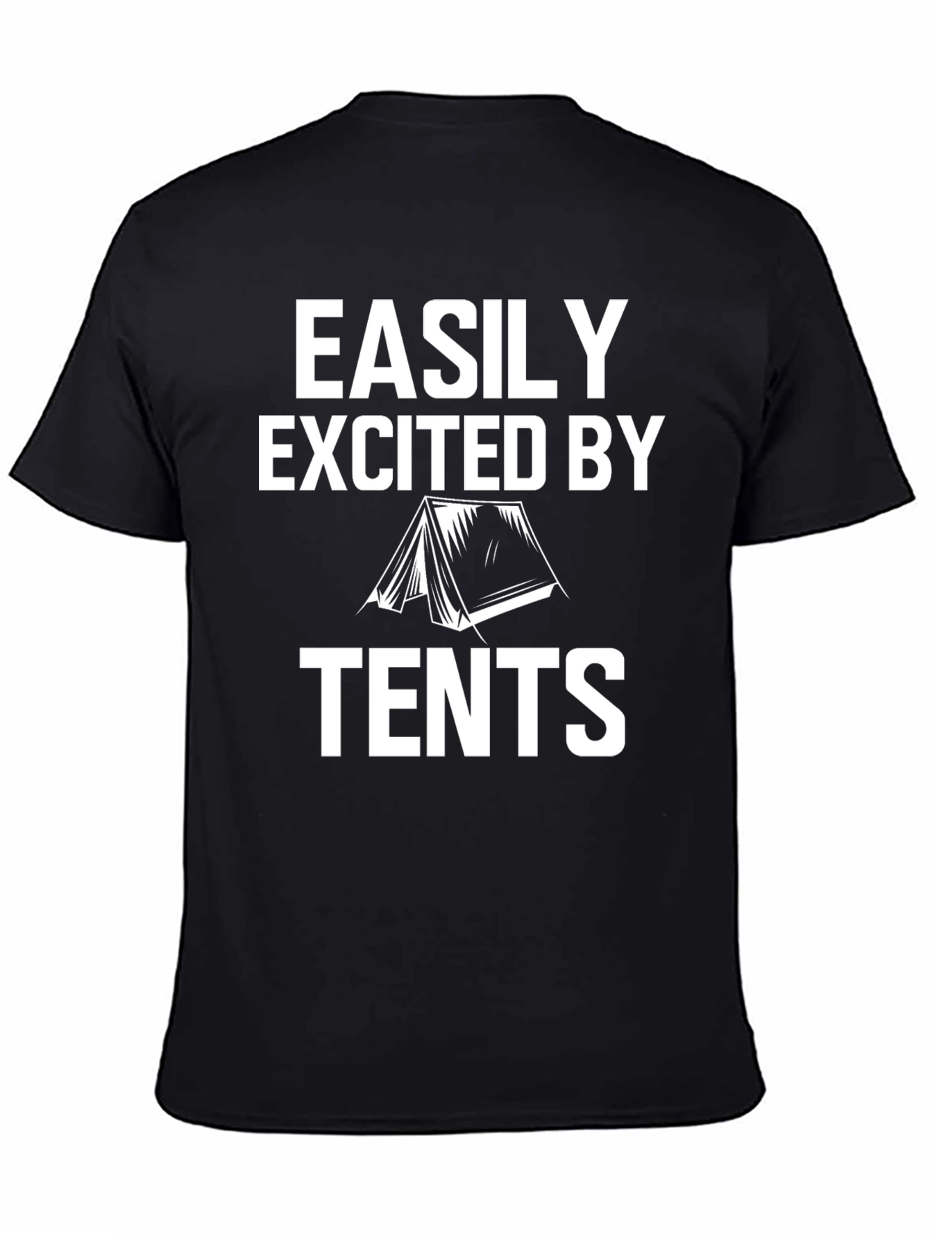 Easily Excited By Tents Black T-Shirt