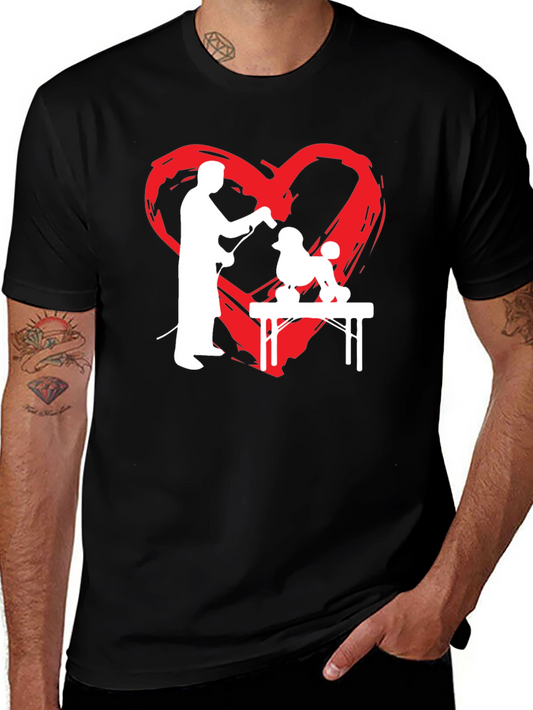 Dog Groomer Heart T-Shirt - Grooming Love Tee