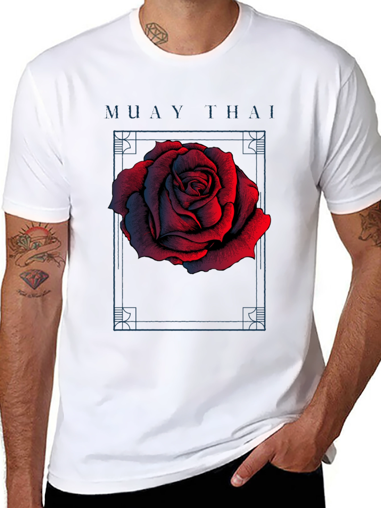 Muay Thai Rose Graphic T-Shirt