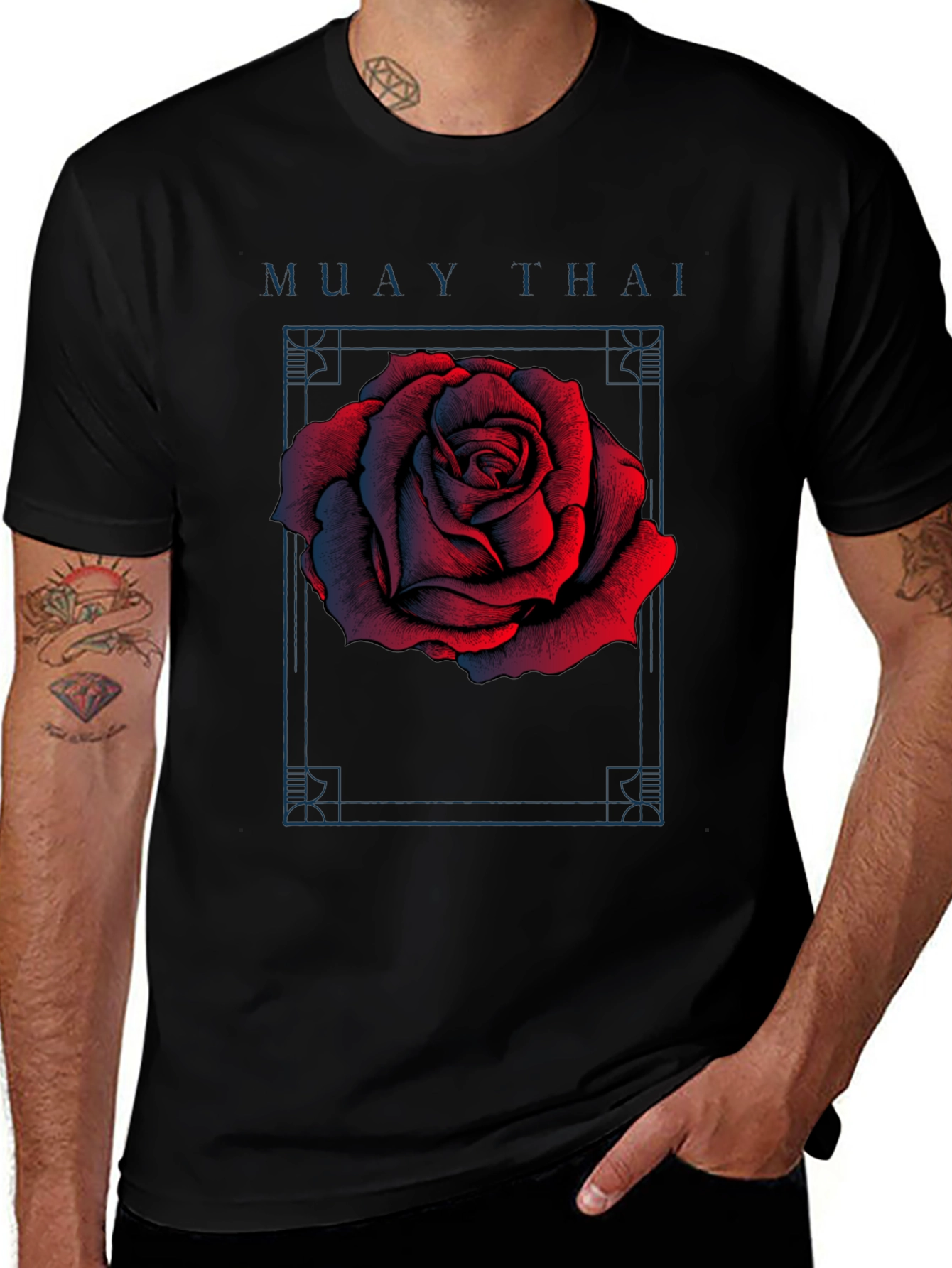 Muay Thai Rose Graphic T-Shirt