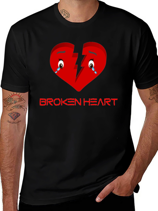 Broken Heart Graphic T-Shirt - Black