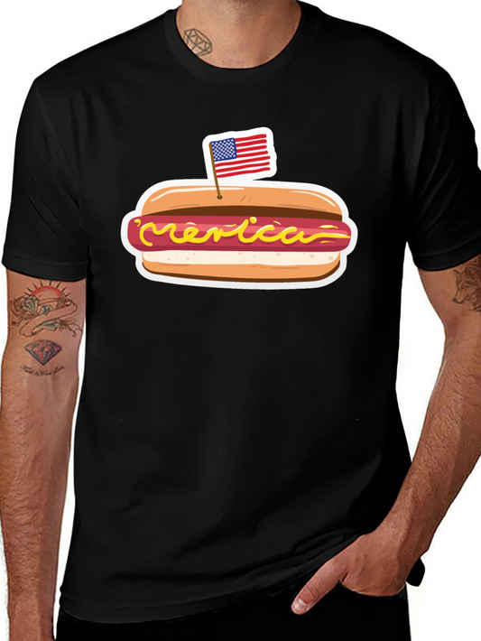America Hot Dog Black T-Shirt