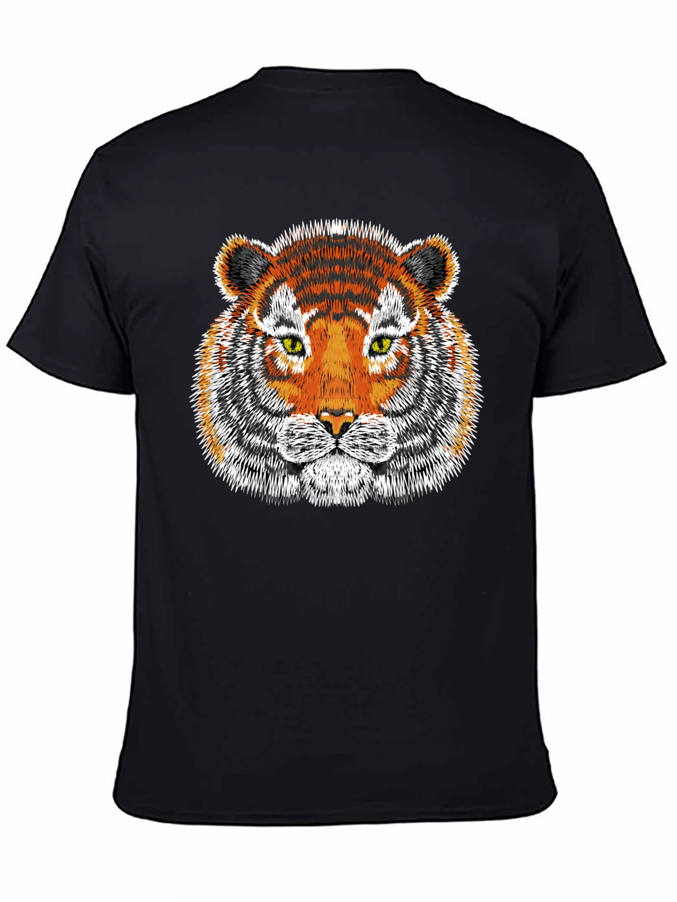 Tiger Graphic Tee - Black Cotton T-Shirt