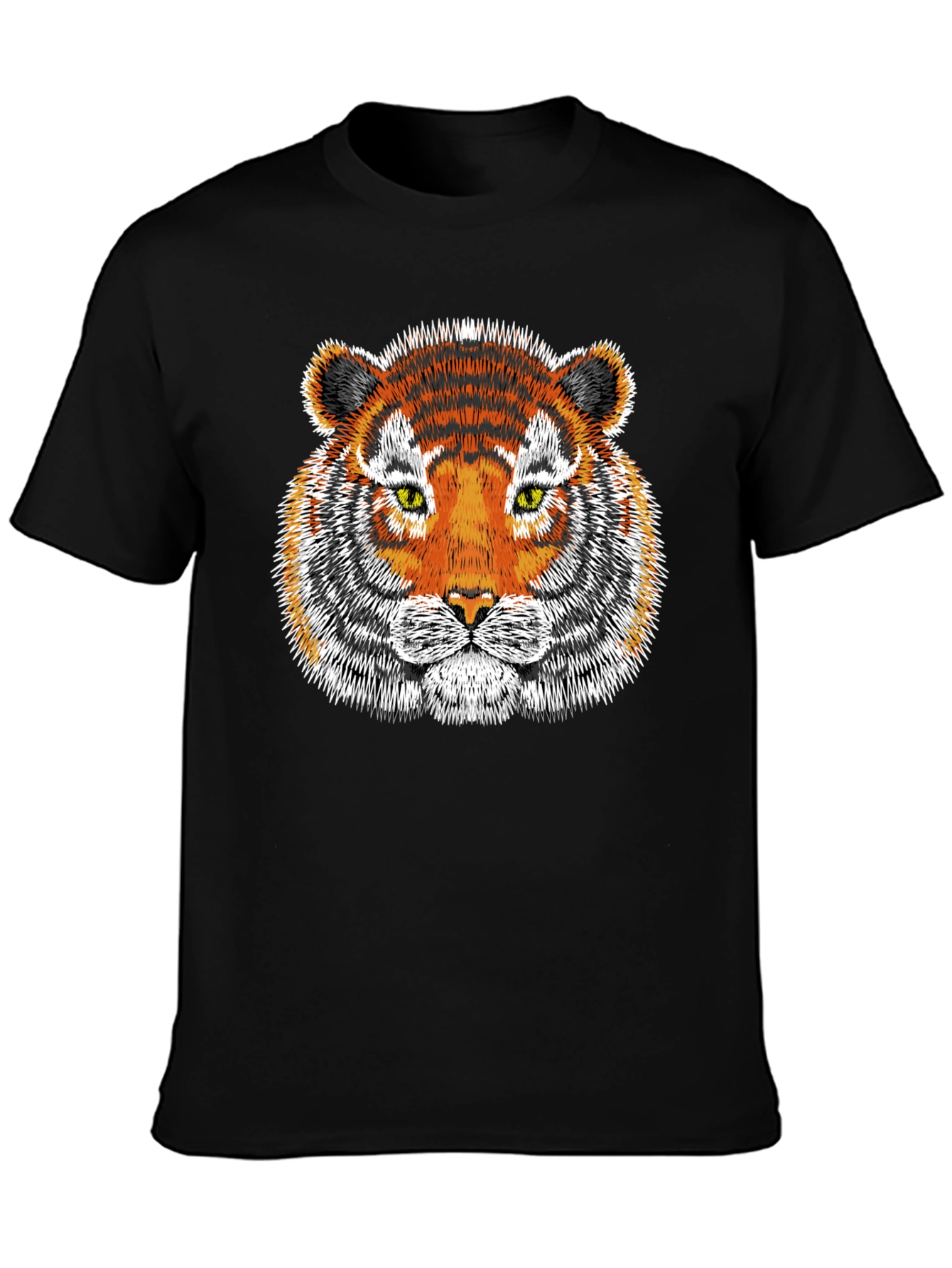 Tiger Graphic Tee - Black Cotton T-Shirt