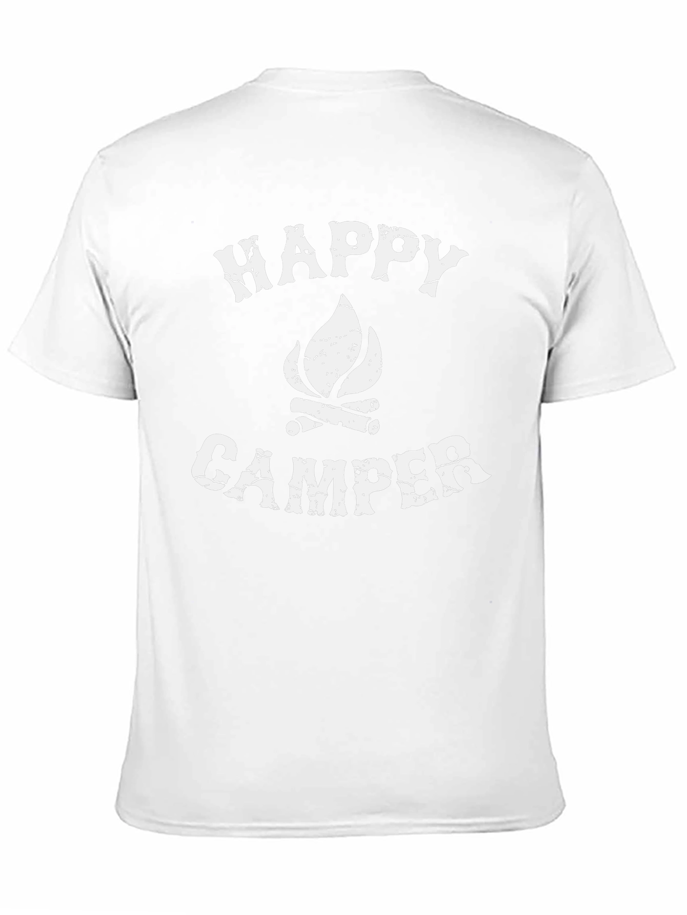 Happy Camper Graphic Tee - Black Cotton Camping Shirt