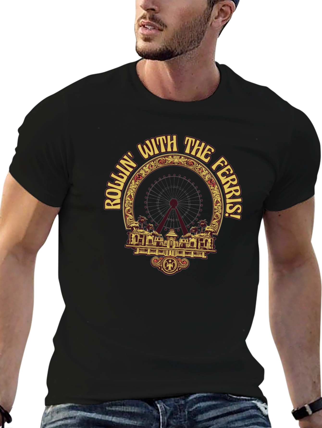 Rollin with the Ferris T-Shirt - Black Graphic Tee