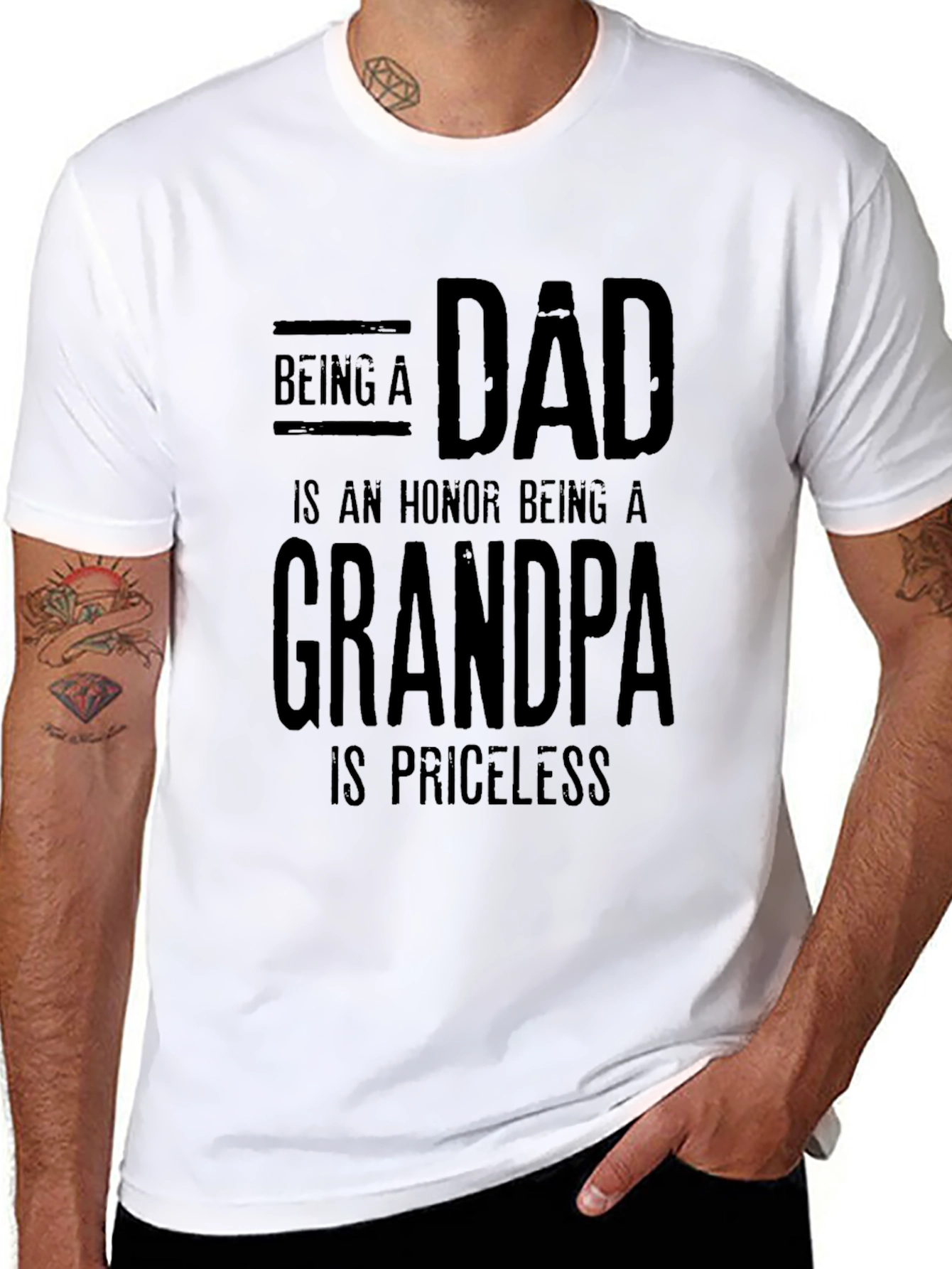 Dad & Grandpa Priceless Black T-Shirt