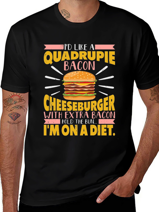 Quadruple Bacon Cheeseburger Diet T-Shirt