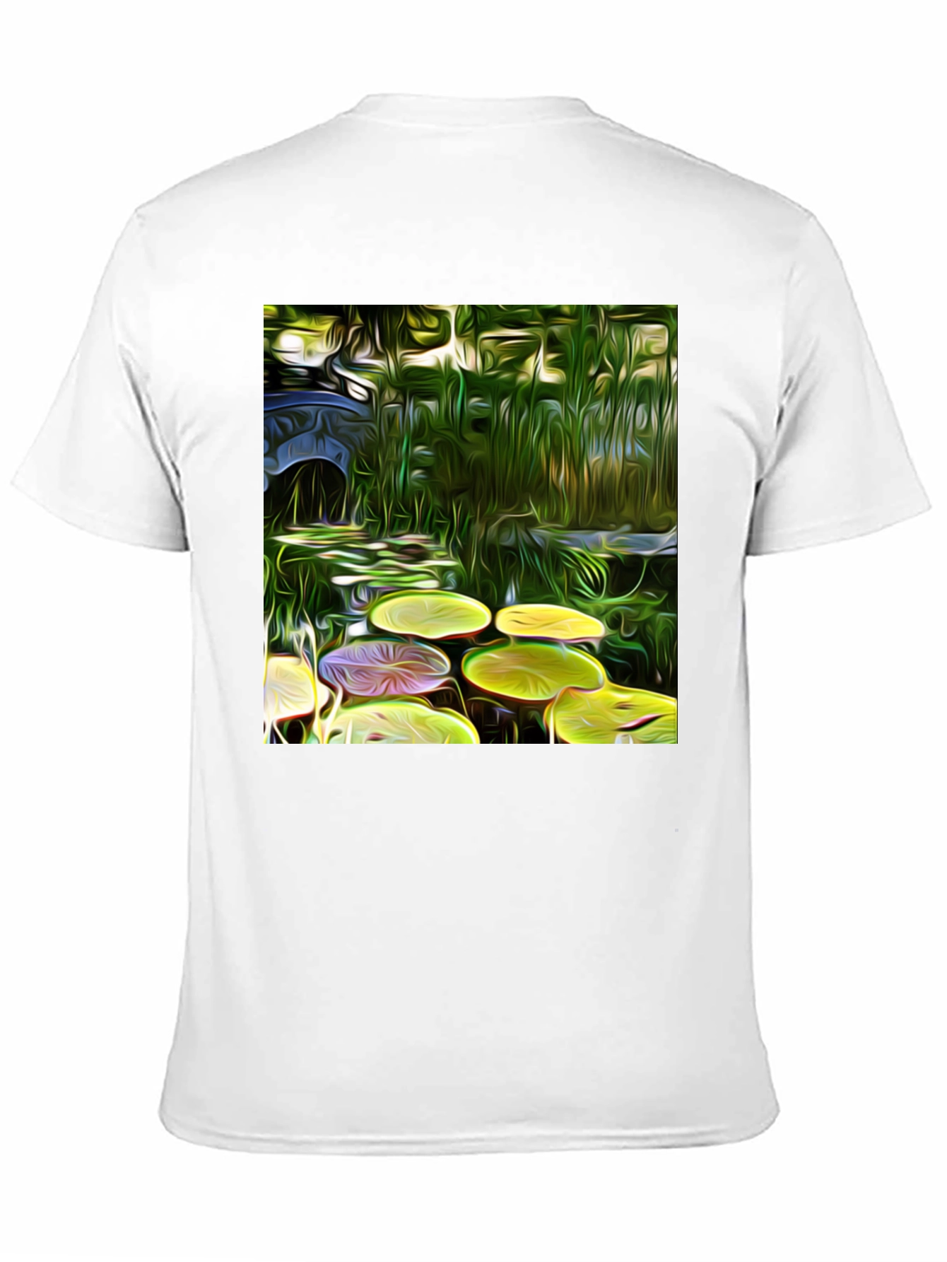 Lily Pad Pond Black T-Shirt - Artistic Impression