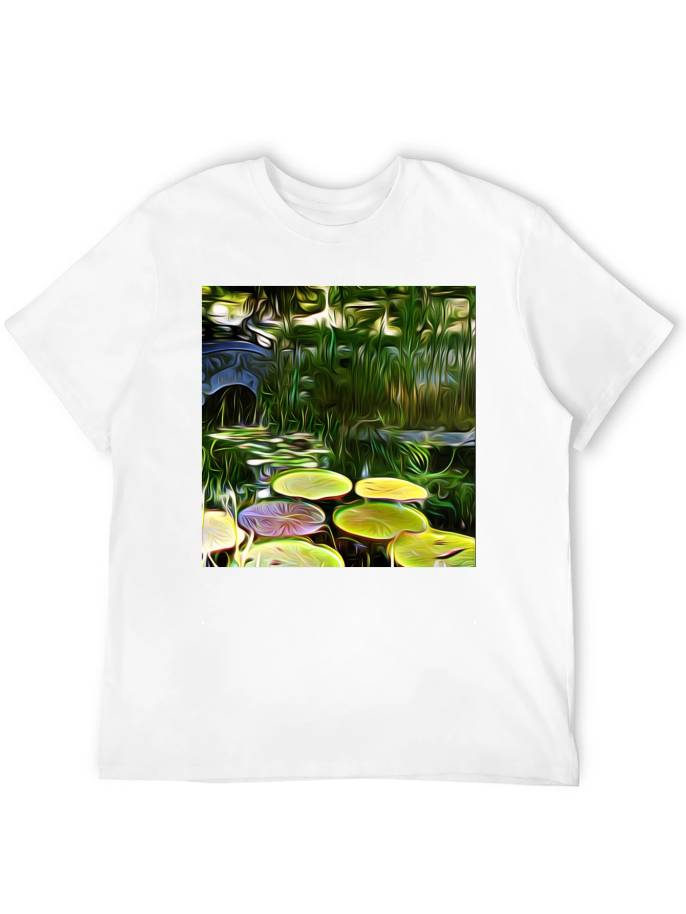 Lily Pad Pond Black T-Shirt - Artistic Impression
