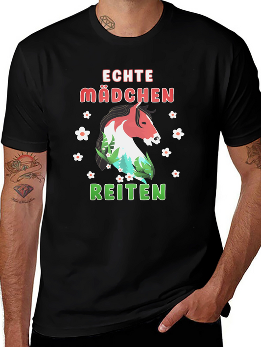 Echte Madchen Reiten Horse T-Shirt
