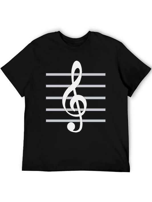 Musical Treble Clef T-Shirt - Black Cotton Tee