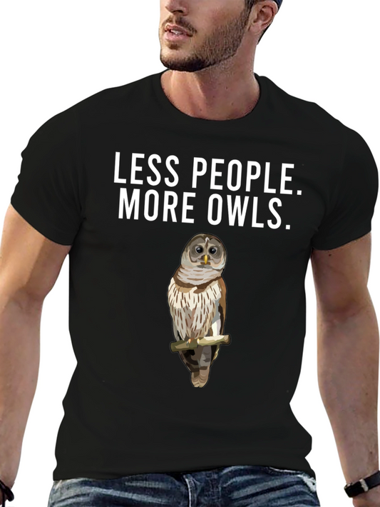 Less People More Owls T-Shirt - Owl Lover Tee