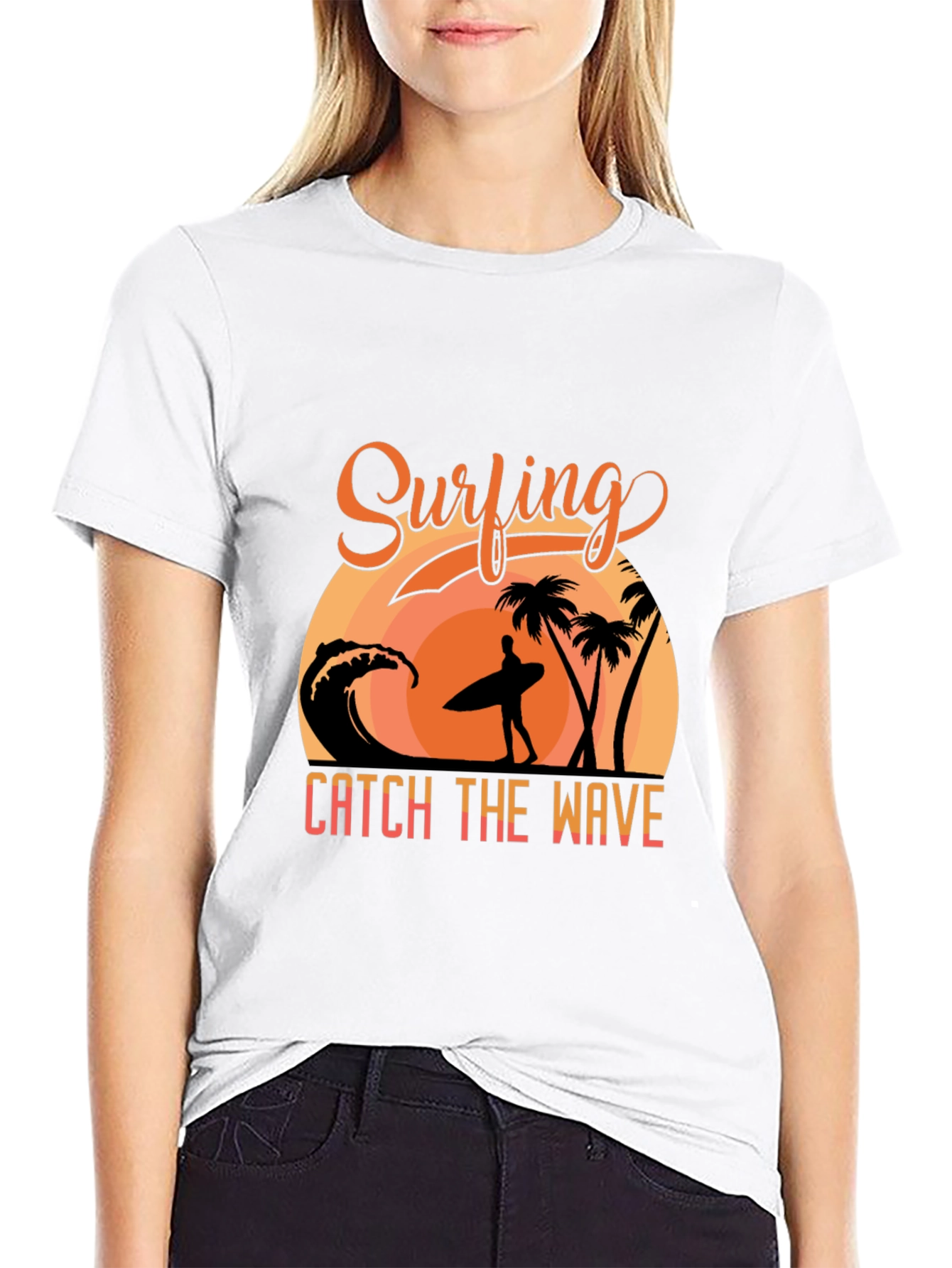 Surfing Graphic T-Shirt - Catch the Wave Design
