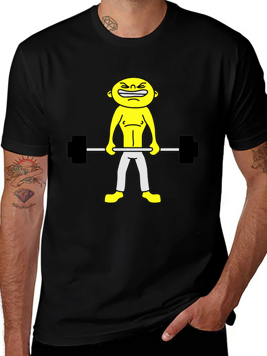 Funny Cartoon Workout T-Shirt - Black