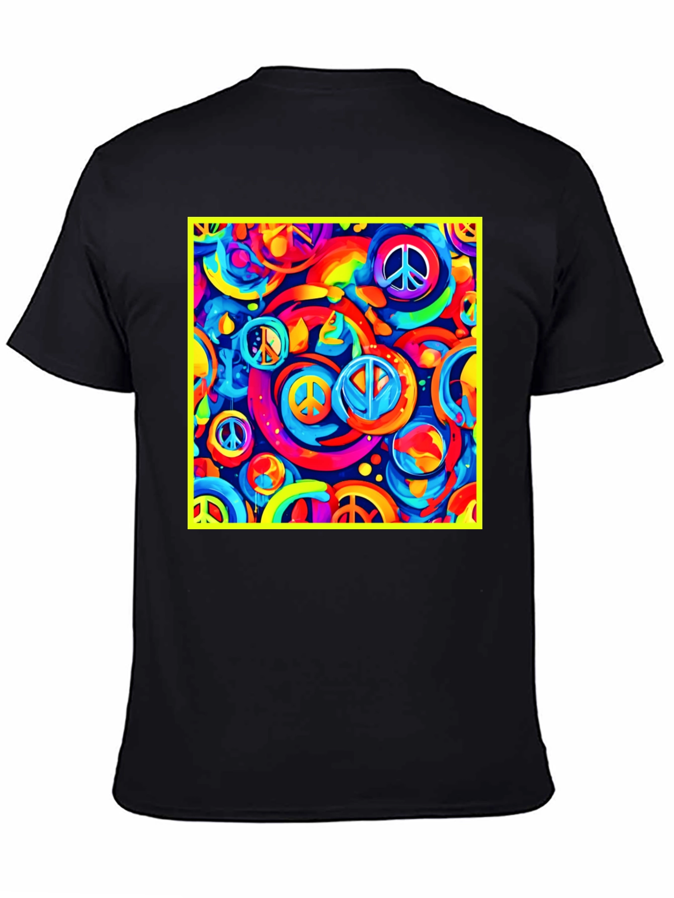 Peace Sign Retro Black T-Shirt
