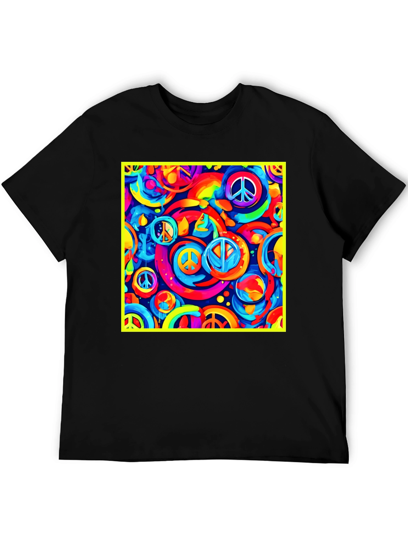 Peace Sign Retro Black T-Shirt