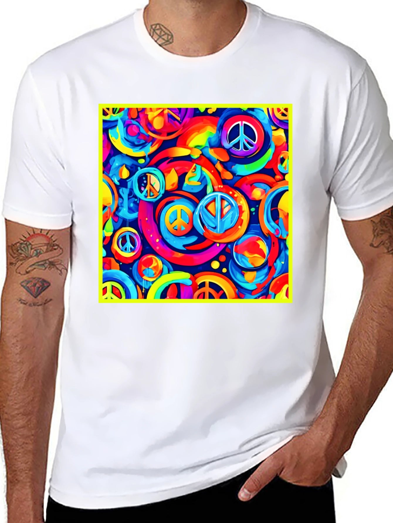 Peace Sign Retro Black T-Shirt