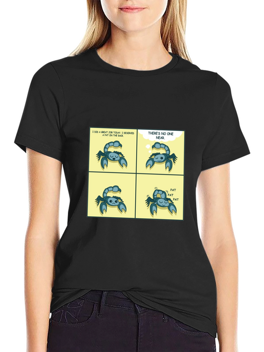 Funny Pat On The Back Comic Black T-Shirt