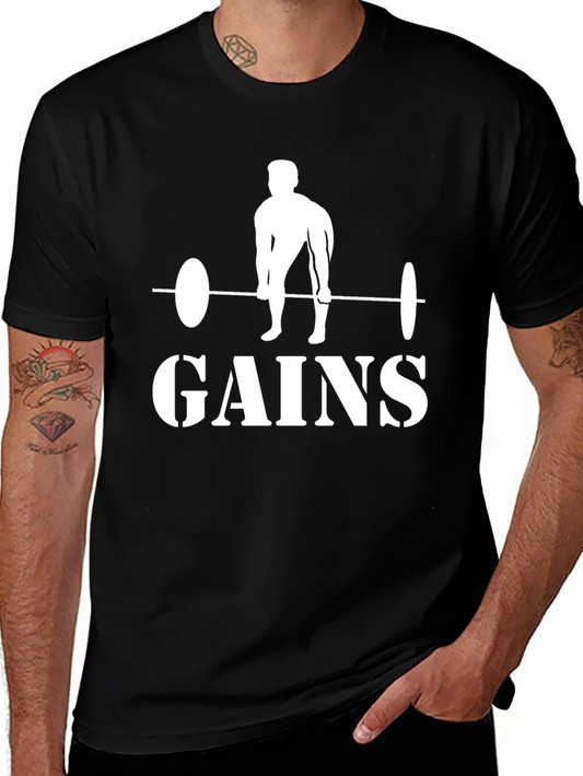 Gains Black Graphic Tee