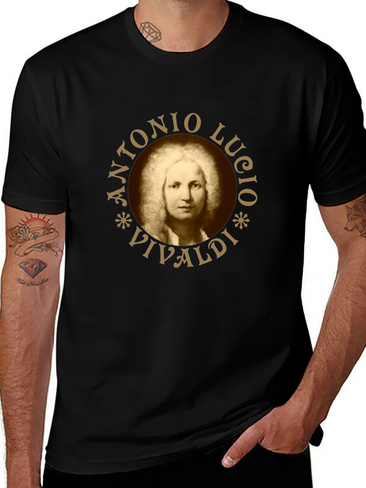 Antonio Vivaldi Portrait Black T-Shirt
