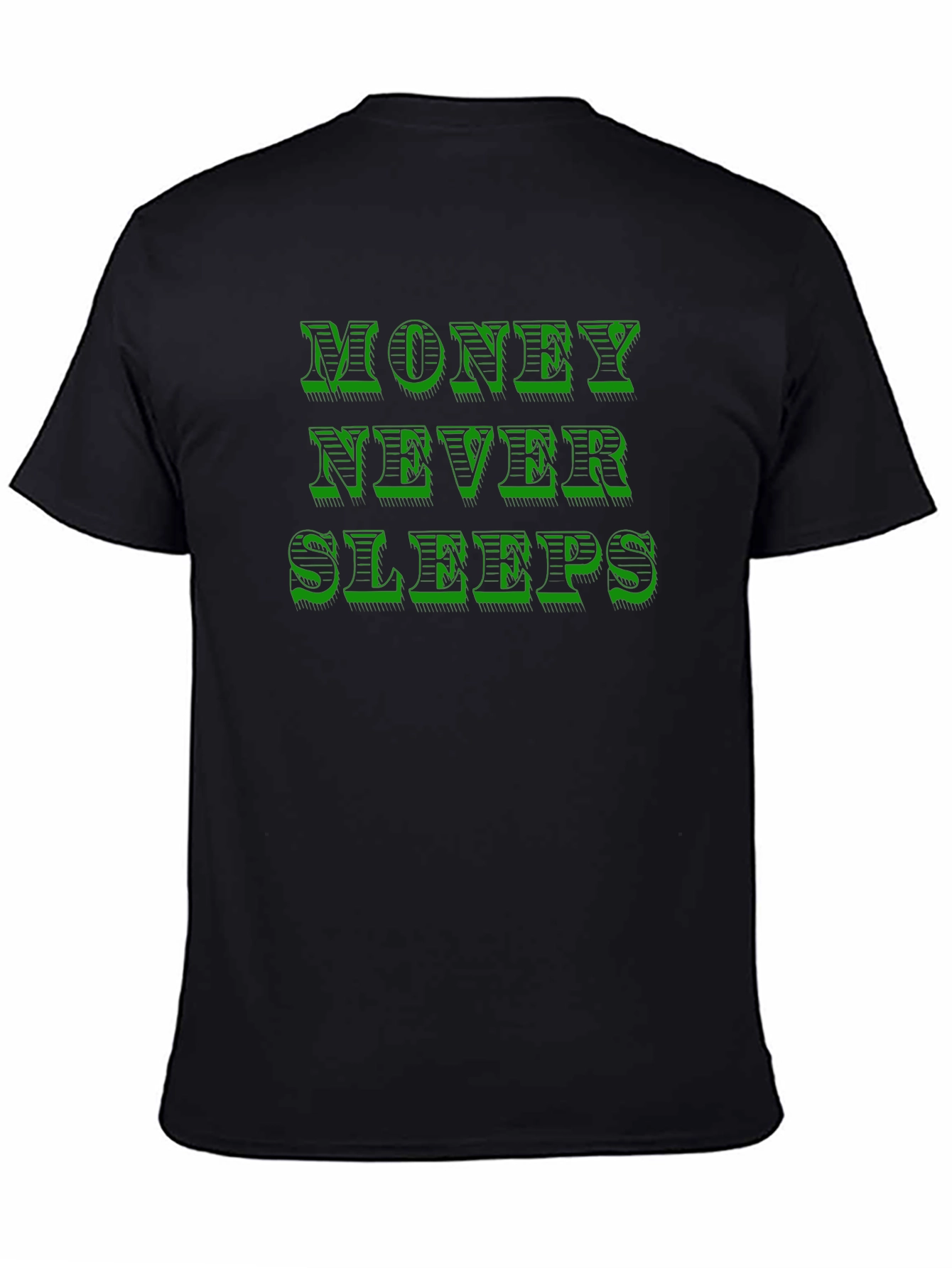 Money Never Sleeps Graphic T-Shirt - Black