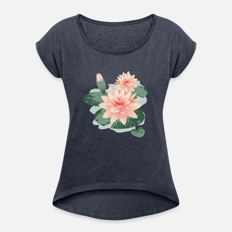 Water lily flower with bud in water lily pond