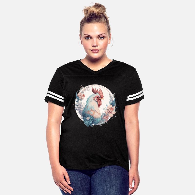 Watercolor Flower Chicken Rooster Chinese Zodiac A