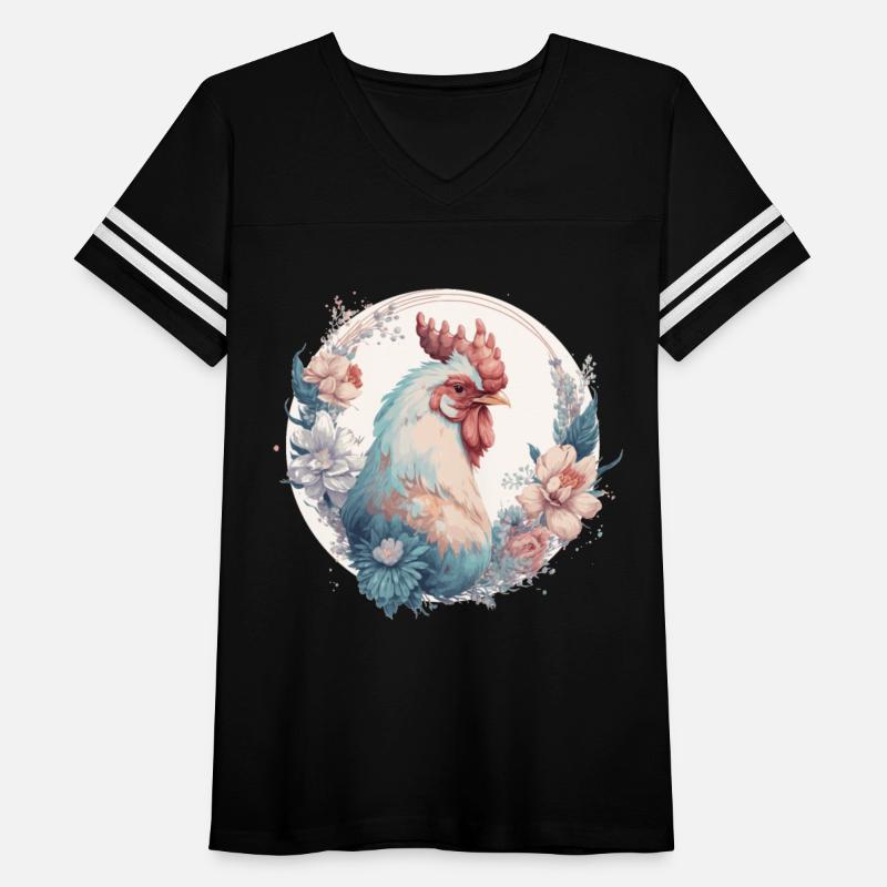 Watercolor Flower Chicken Rooster Chinese Zodiac A