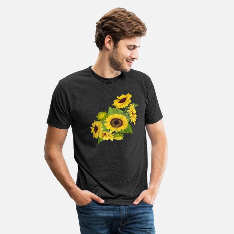 Watercolor sunflowers bunch with yellow blossom