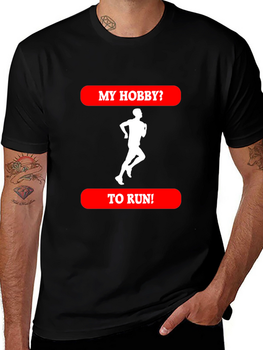 Running Hobby T-Shirt - Black Cotton Tee