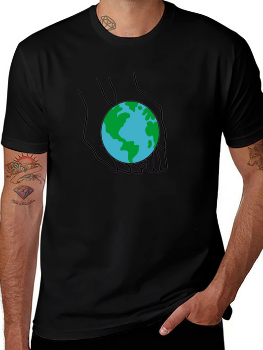 Earth in Hands Graphic Tee - Protect Our Planet