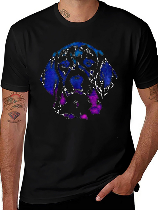 Abstract Dog Print Black T-Shirt