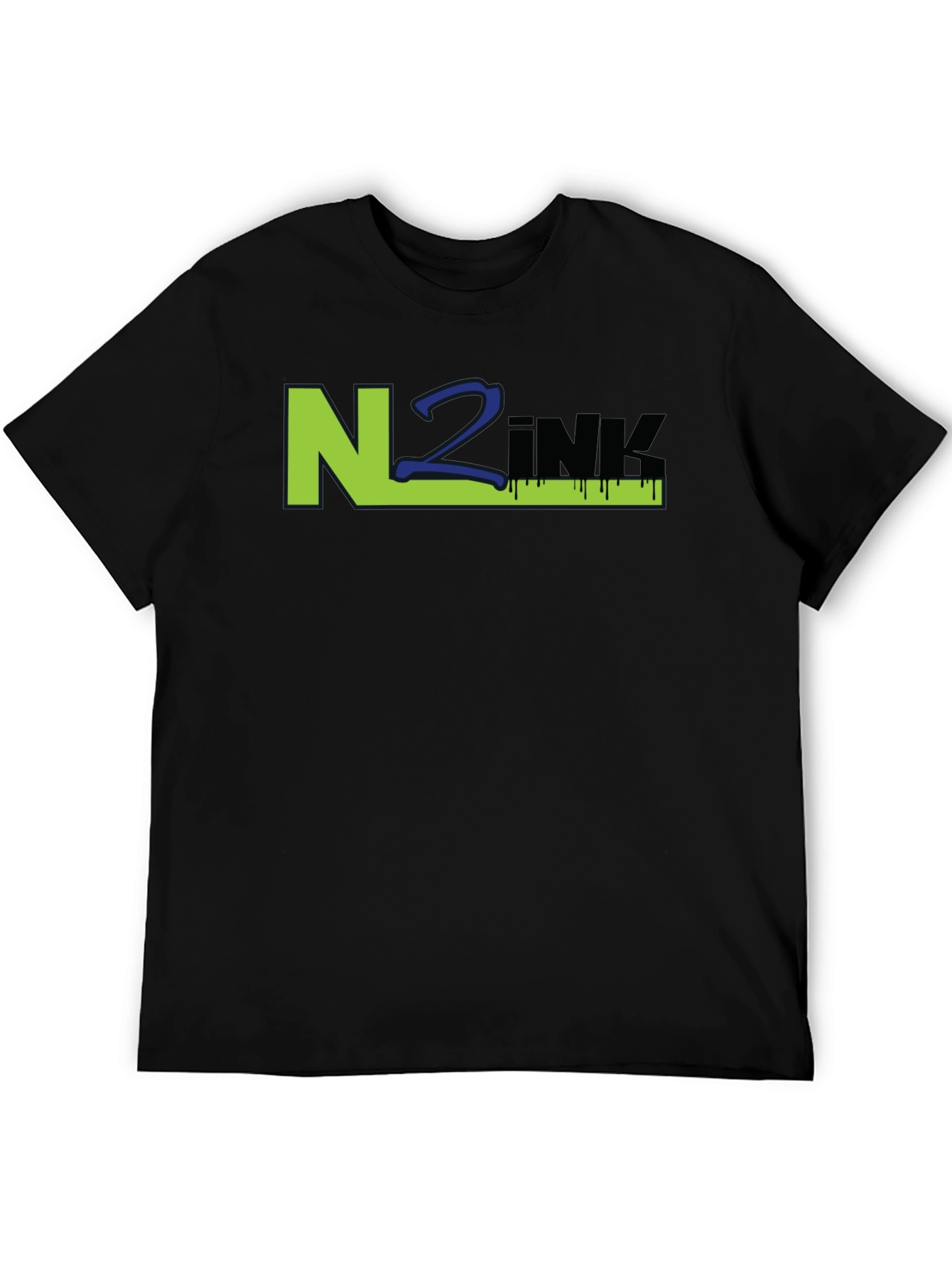 N2INK Black Graphic Tee - Modern Streetwear Style