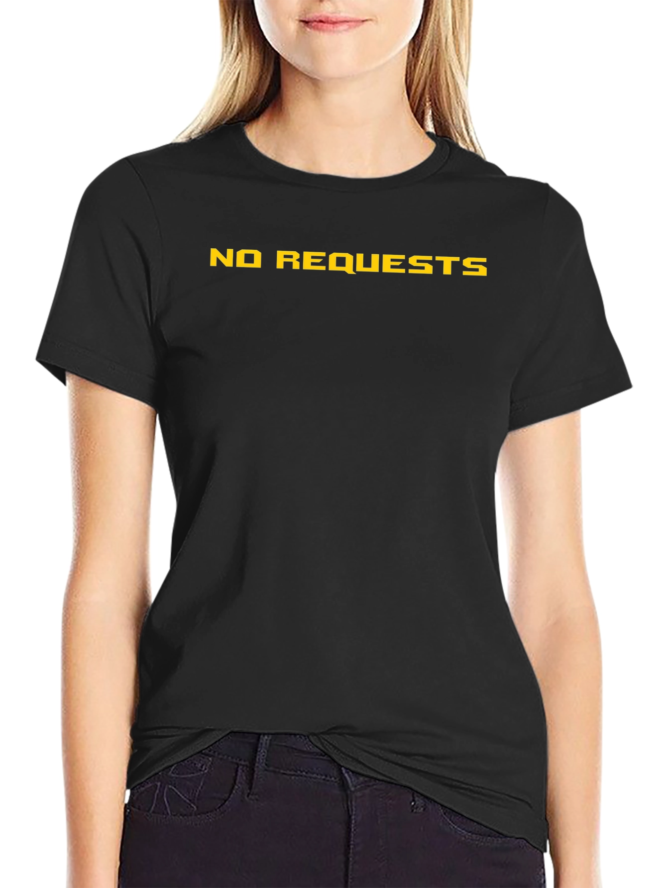 No Requests Graphic Tee - Black Cotton Casual Shirt
