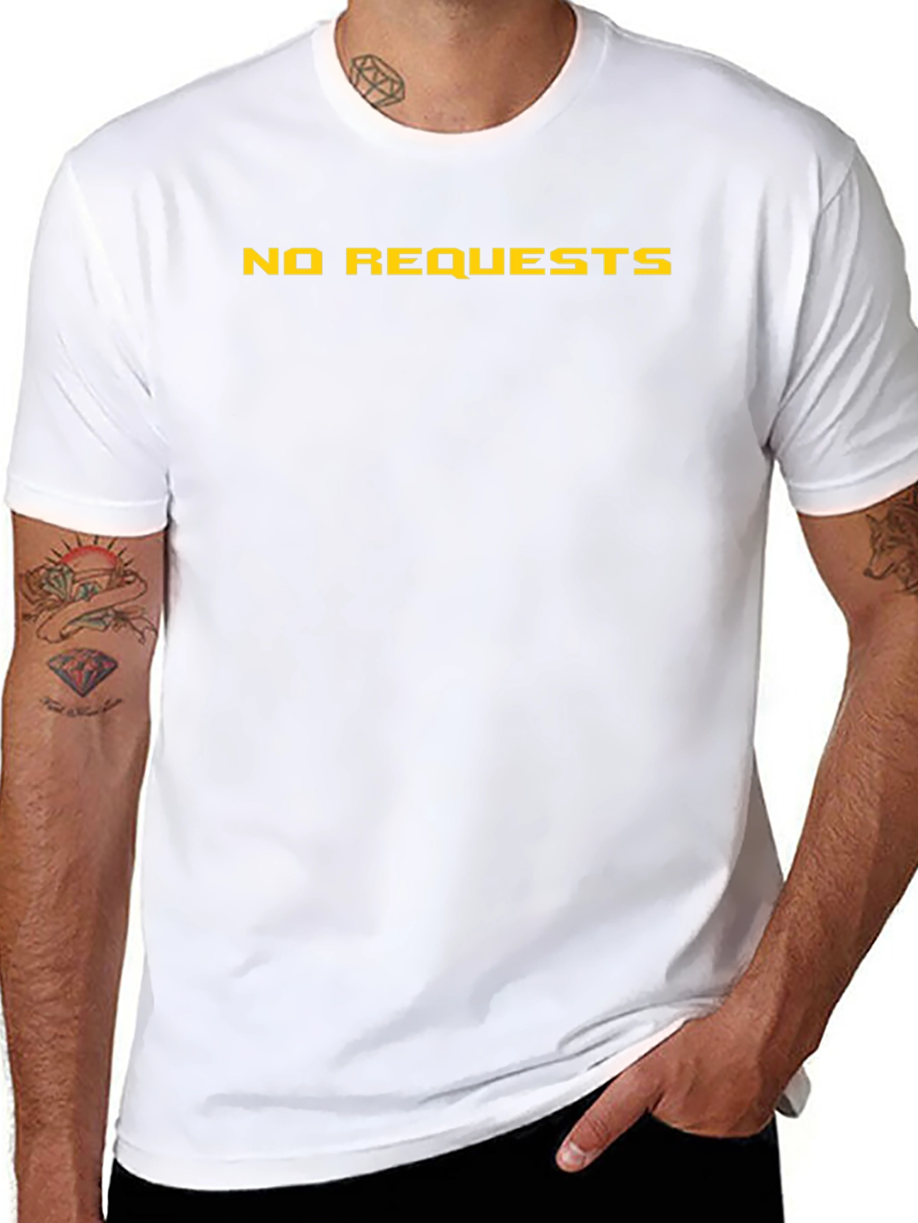 No Requests Graphic Tee - Black Cotton Casual Shirt