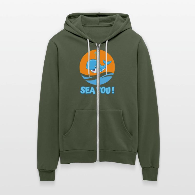 Whale in the sea greeting - "Sea you!"