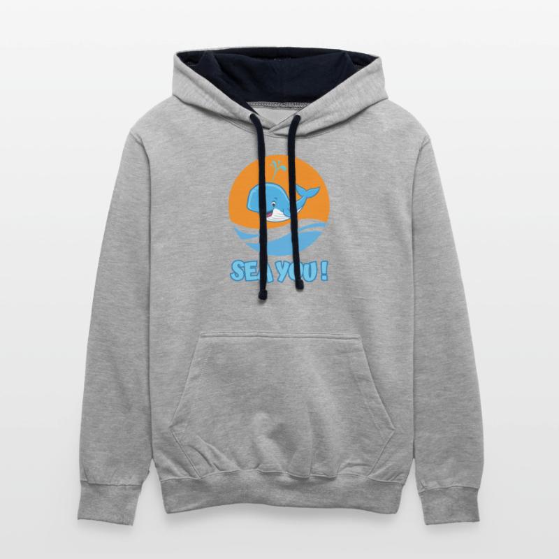 Whale in the sea greeting - "Sea you!"