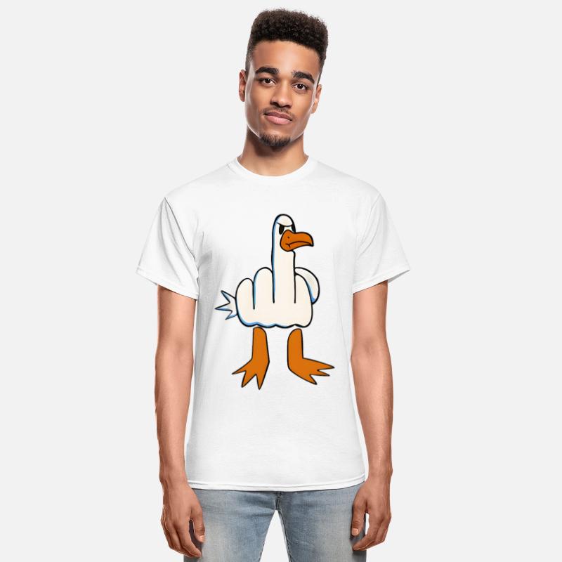 Whimsical Middle Finger Goose Illustration