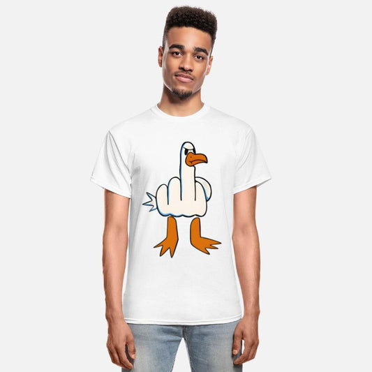 Whimsical Middle Finger Goose Illustration