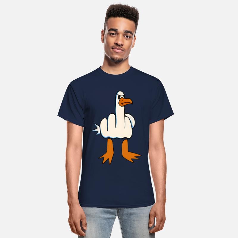 Whimsical Middle Finger Goose Illustration