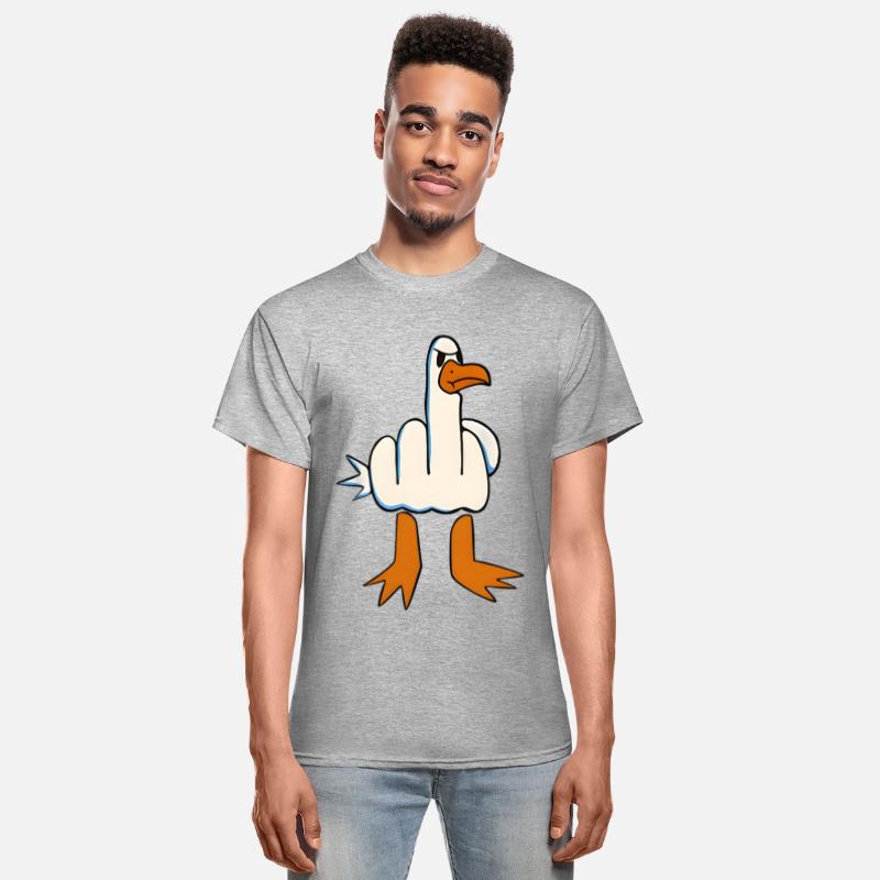 Whimsical Middle Finger Goose Illustration